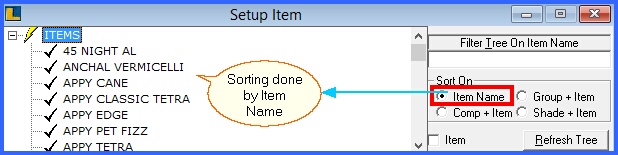 fmcg pack size sort on item name